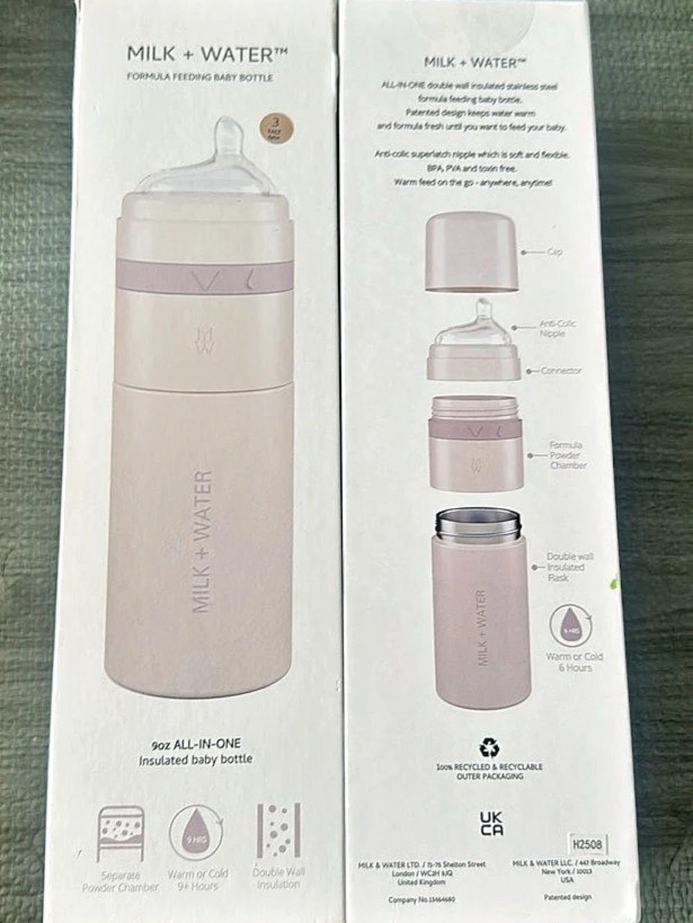 MILK + WATER 9oz All-In-One Insulated Baby Bottle Pink
